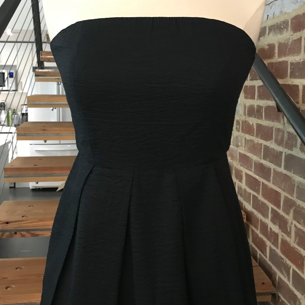 J Crew Black Strapless Dress, Sz 2